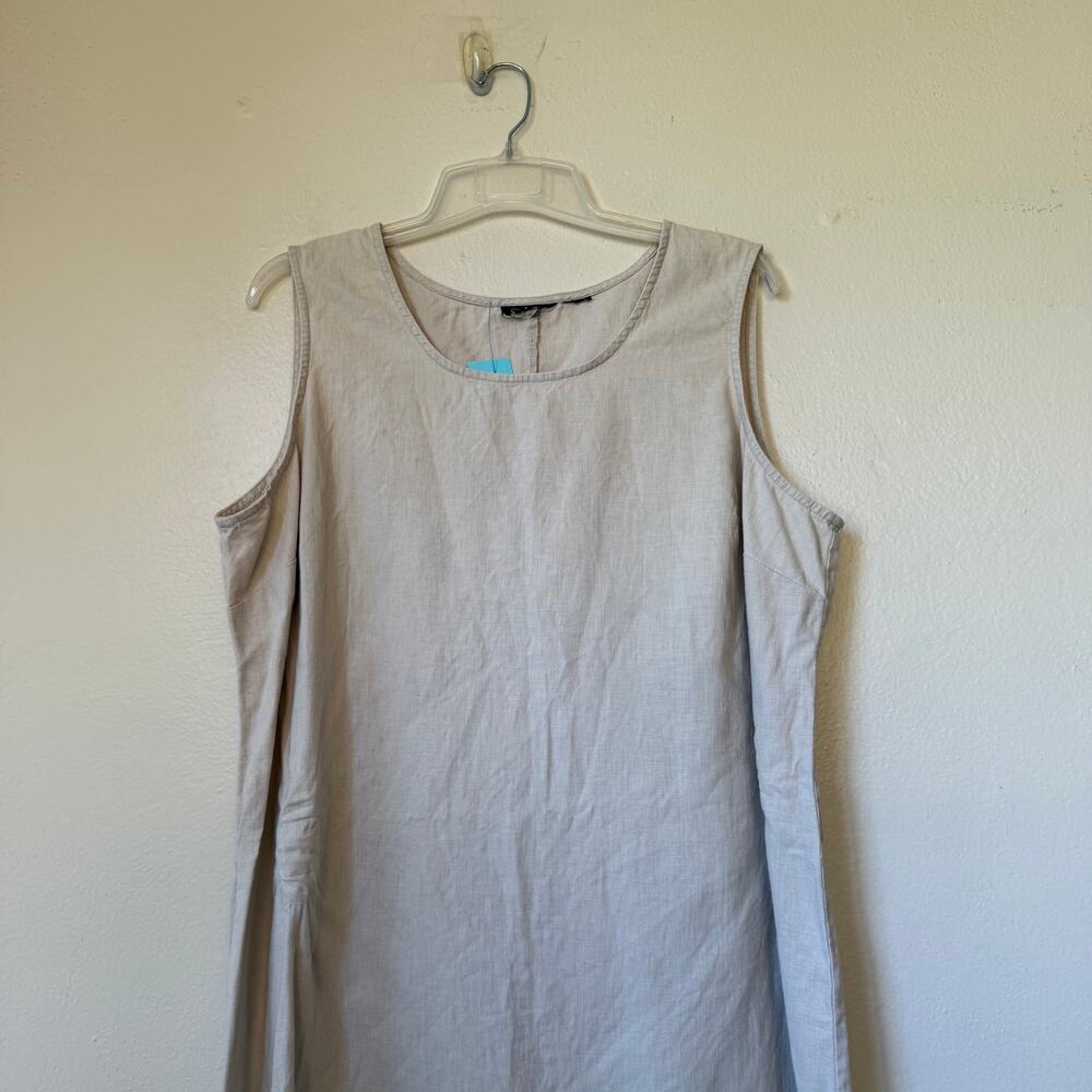 LINEN Embroidered No Tag MIDI Long Tank Dress Size 1X - Picture 10 of 11